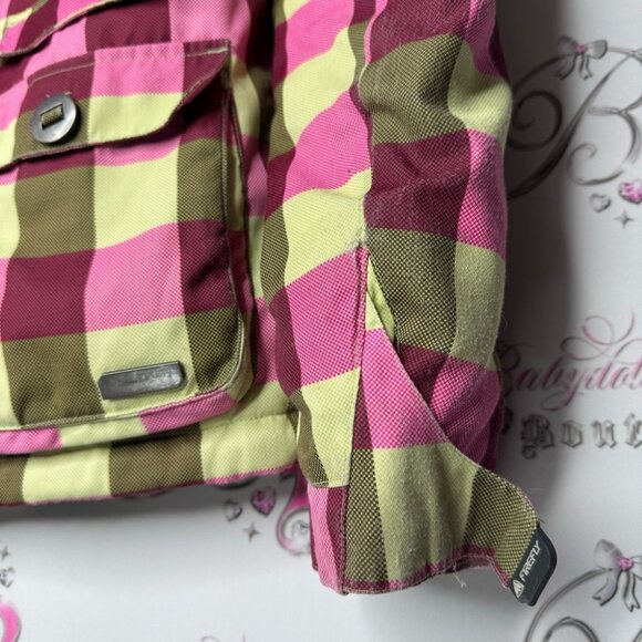 Firefly coat winter ski snowboard plaid green pink warm outdoor snow waterproof - Picture 5 of 6
